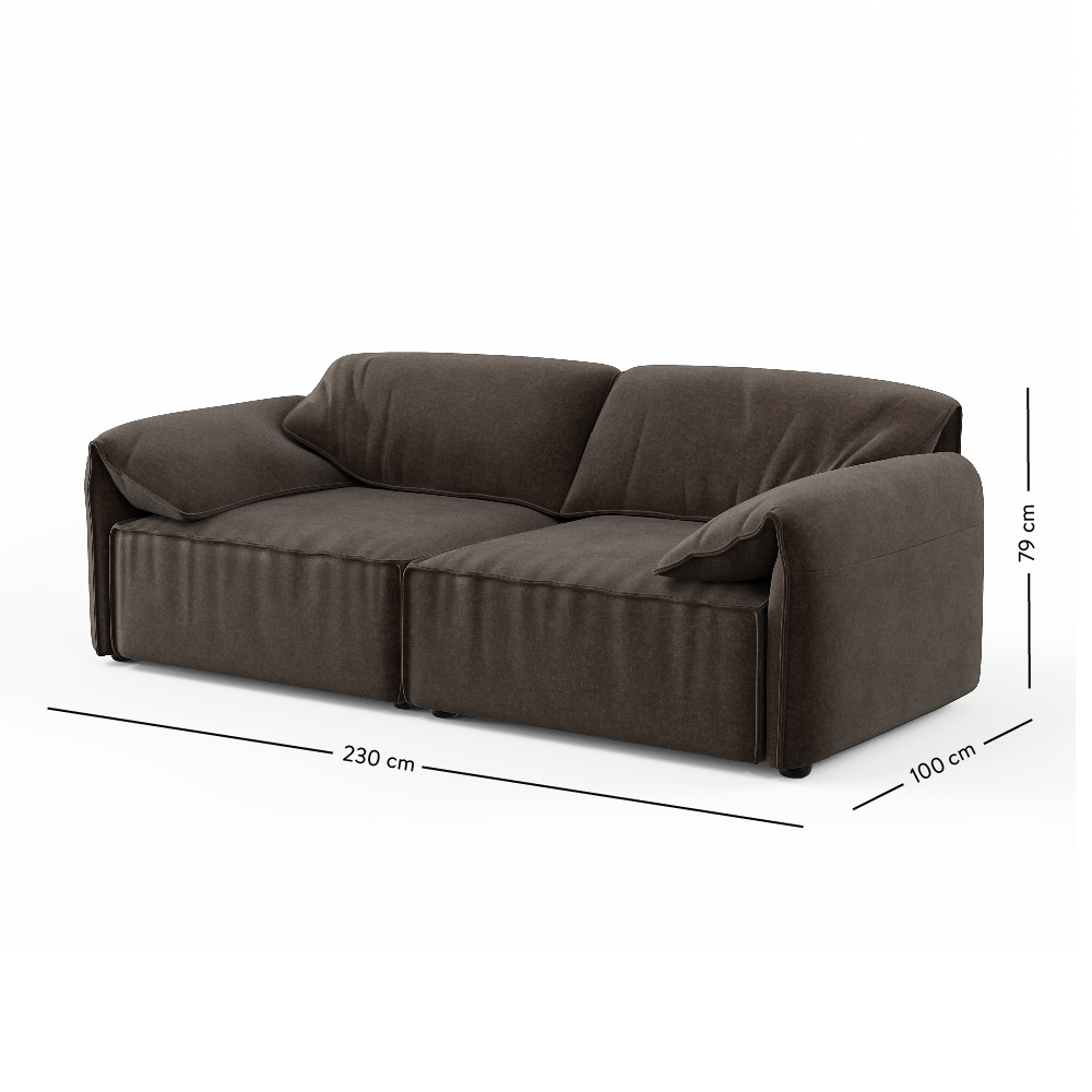 Layla 2 Seater Sofa - Mottled Velvet