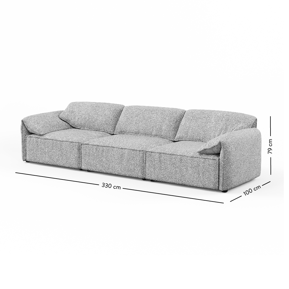 Layla 3 Seater Sofa - Mottled Velvet