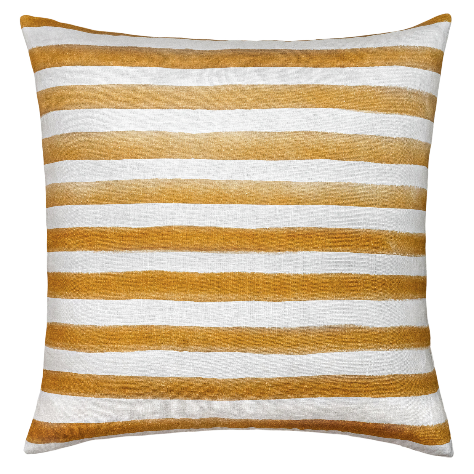 Rumi Striped Mustard Linen Cushion - 50X50cm