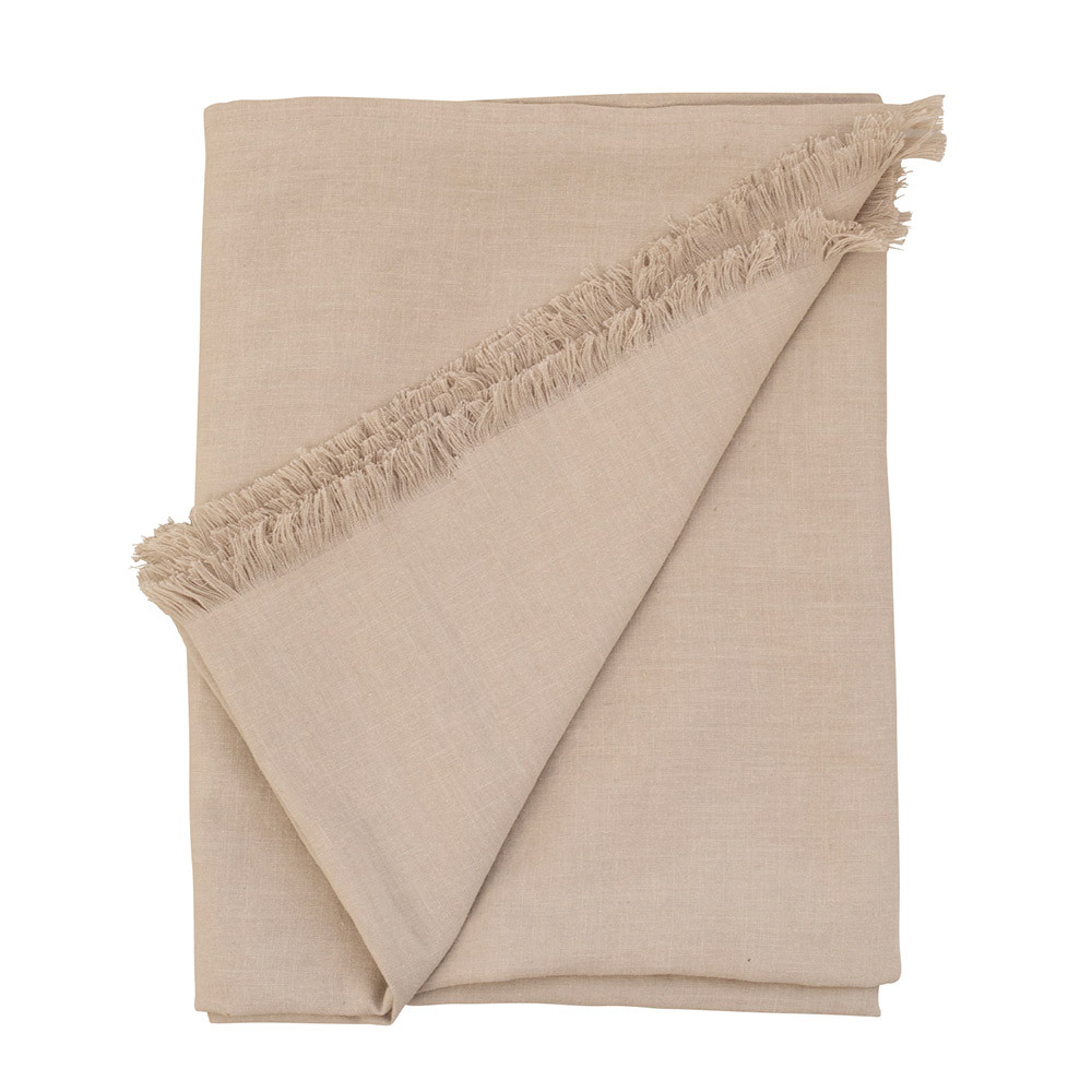 Oakley Beige Linen Throw - 130x230cm