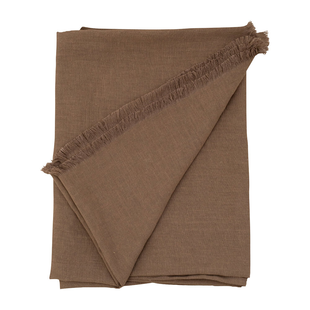 Oakley Chocolate Linen Throw - 130x230cm