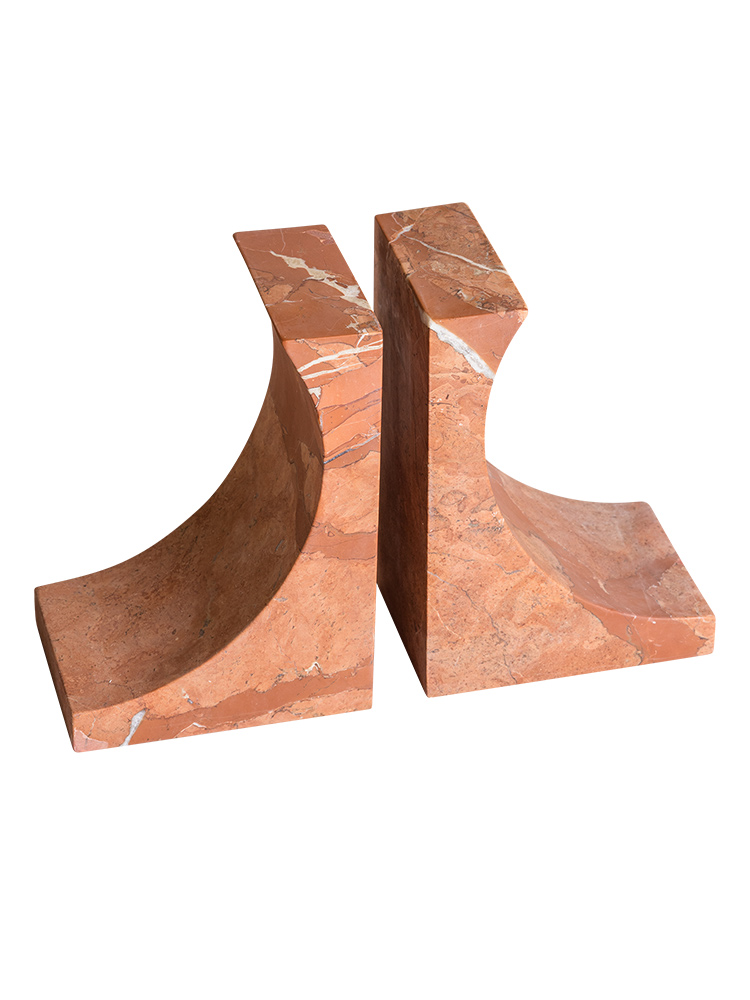 Violino Bookends in Marble - Coffee