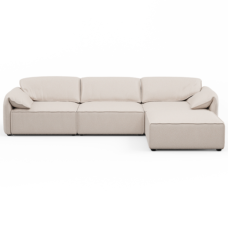 Layla 3 Seater Sofa with Ottoman - Boucle